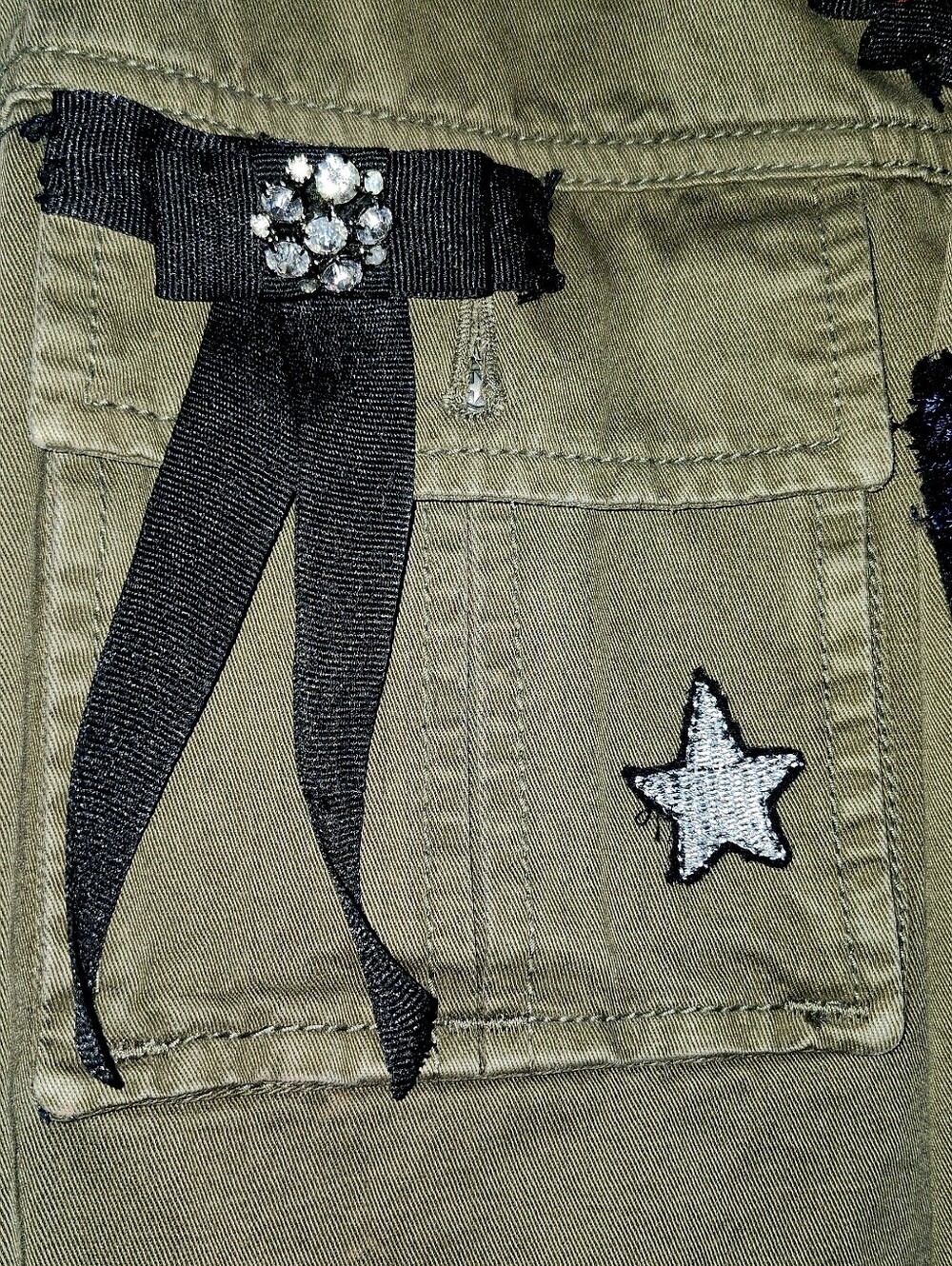 Cinq A' Sept Embellished Olive Utility Jacket - Women's - Picture 10 of 10